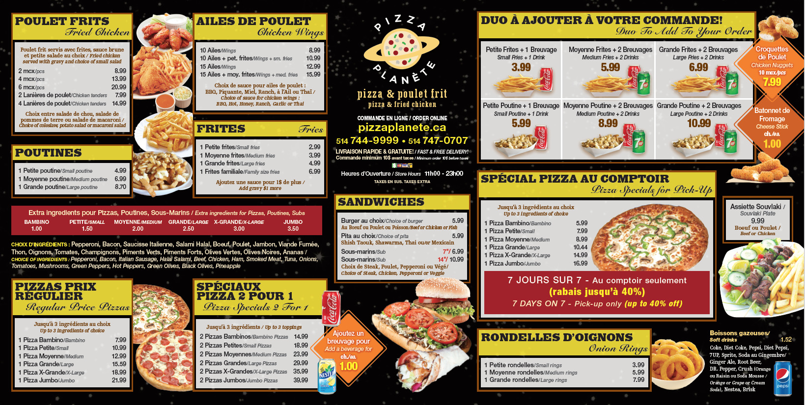 Menu Board Pizza Planete Solution Print   Menu Board Pizza Planete 